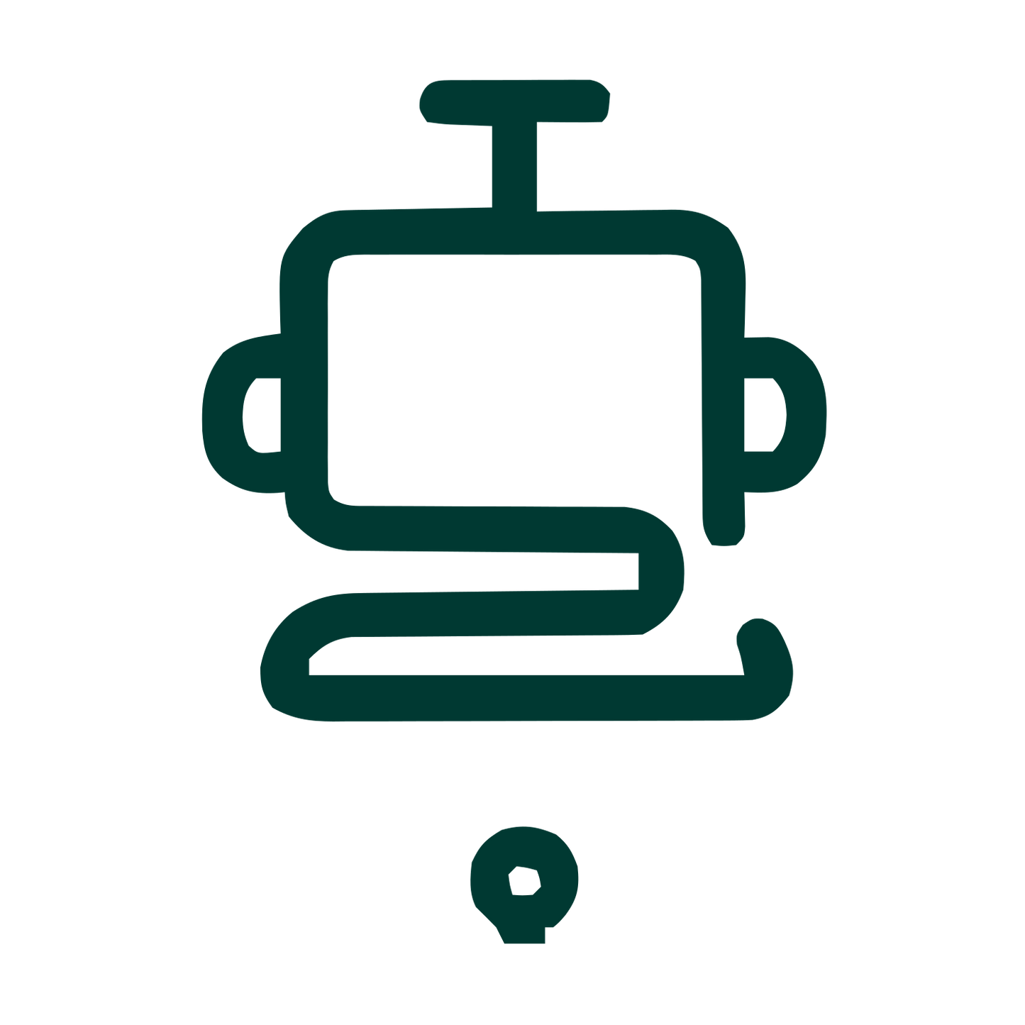 Monoline Robot Head Logo #003932