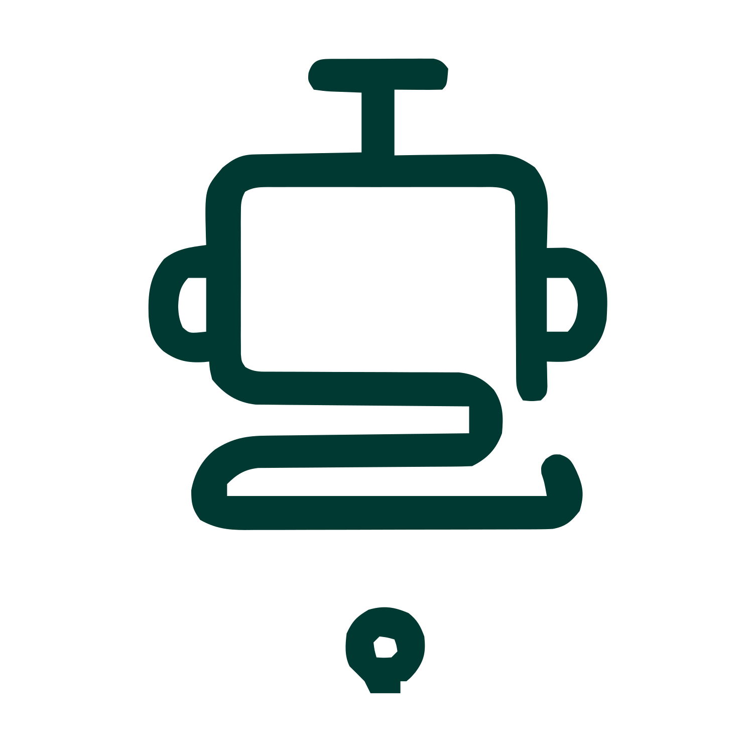 Monoline Robot Head Logo #003932