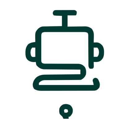 Monoline Robot Head Logo #003932