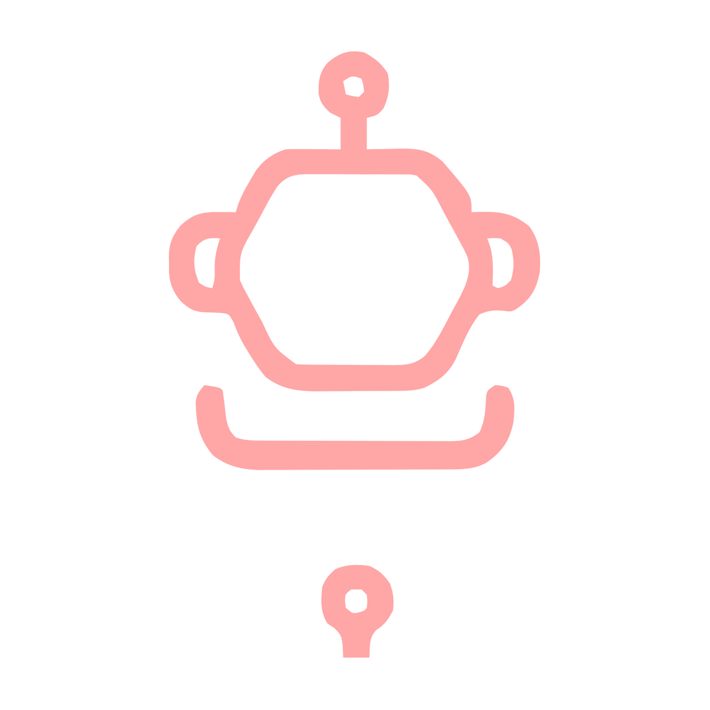 Monoline Robot Head Logo #ffa6a6