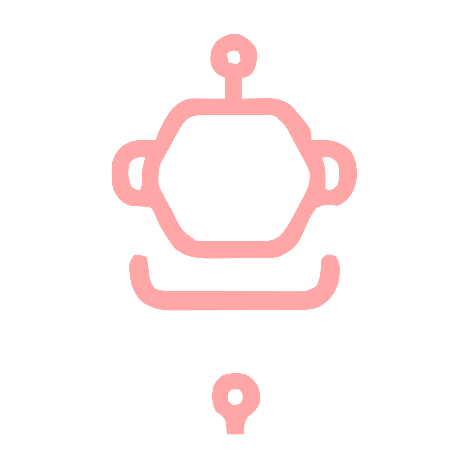Monoline Robot Head Logo #ffa6a6