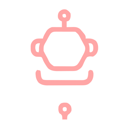 Monoline Robot Head Logo #ffa6a6