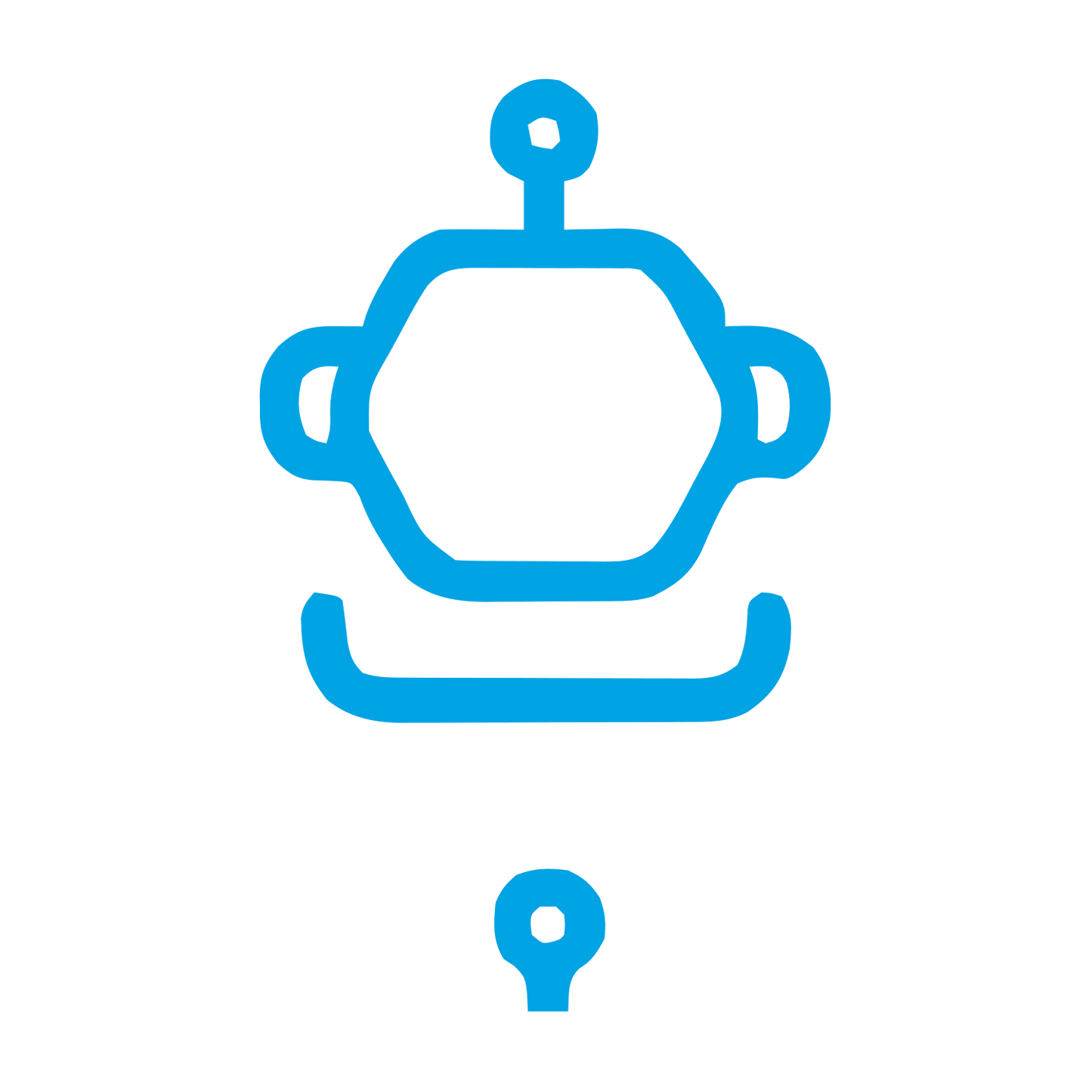 Monoline Robot Head Logo #00a3e4