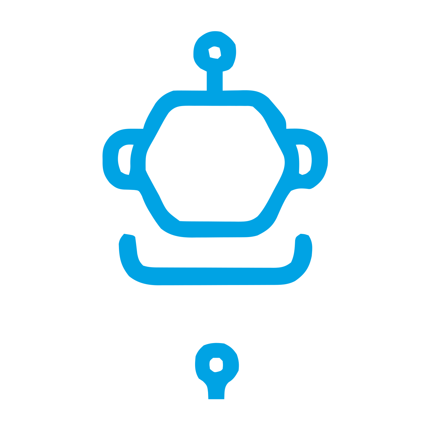 Monoline Robot Head Logo #00a3e4