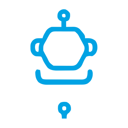 Monoline Robot Head Logo #00a3e4