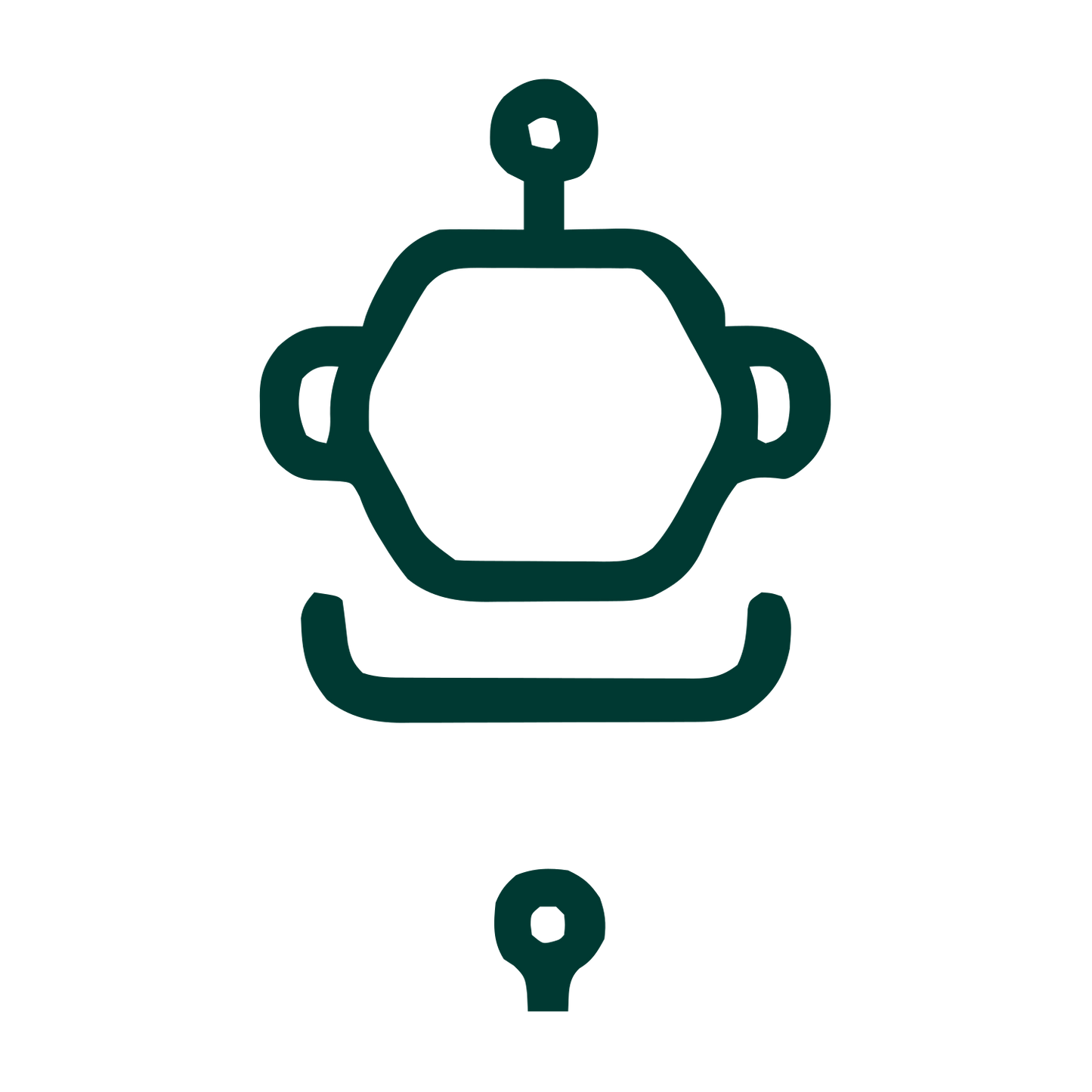Monoline Robot Head Logo #003932