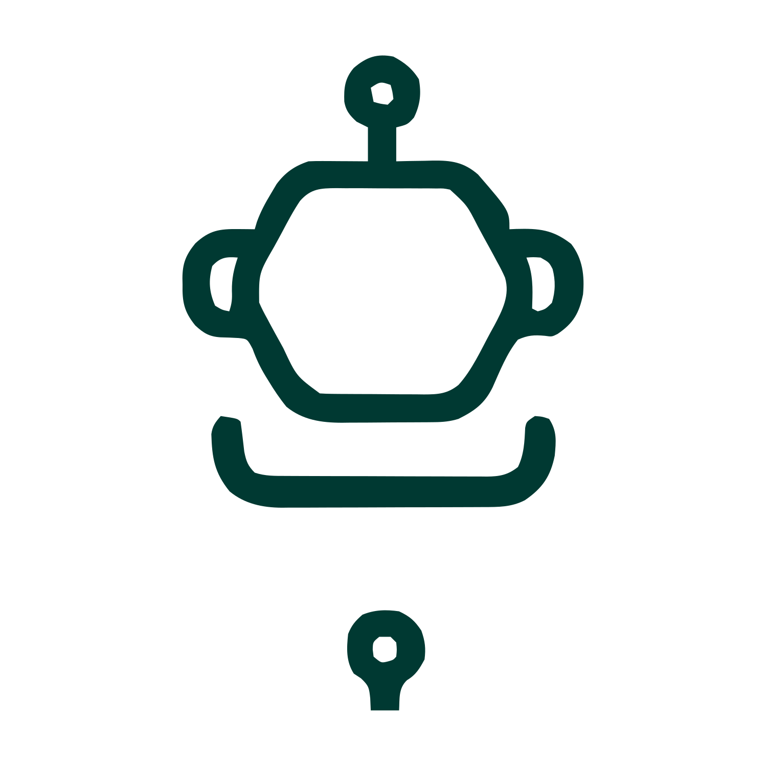 Monoline Robot Head Logo #003932