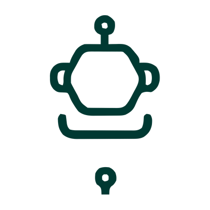 Monoline Robot Head Logo #003932