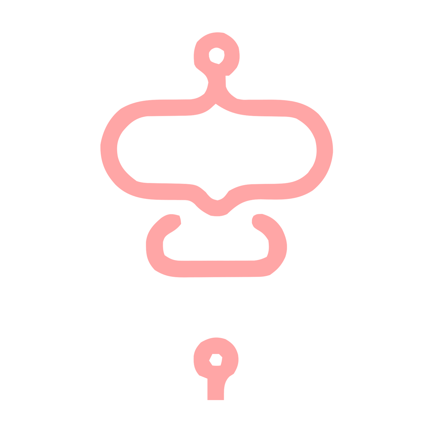 Monoline Robot Face Logo #ffa6a6