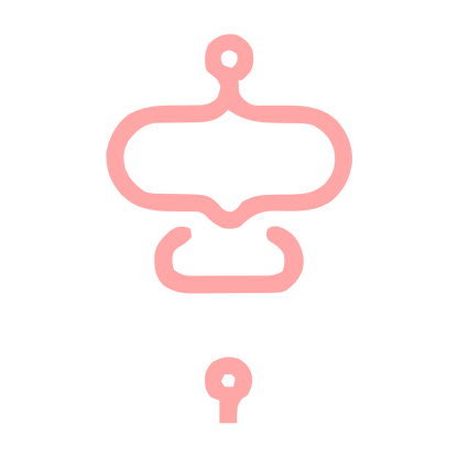 Monoline Robot Face Logo #ffa6a6