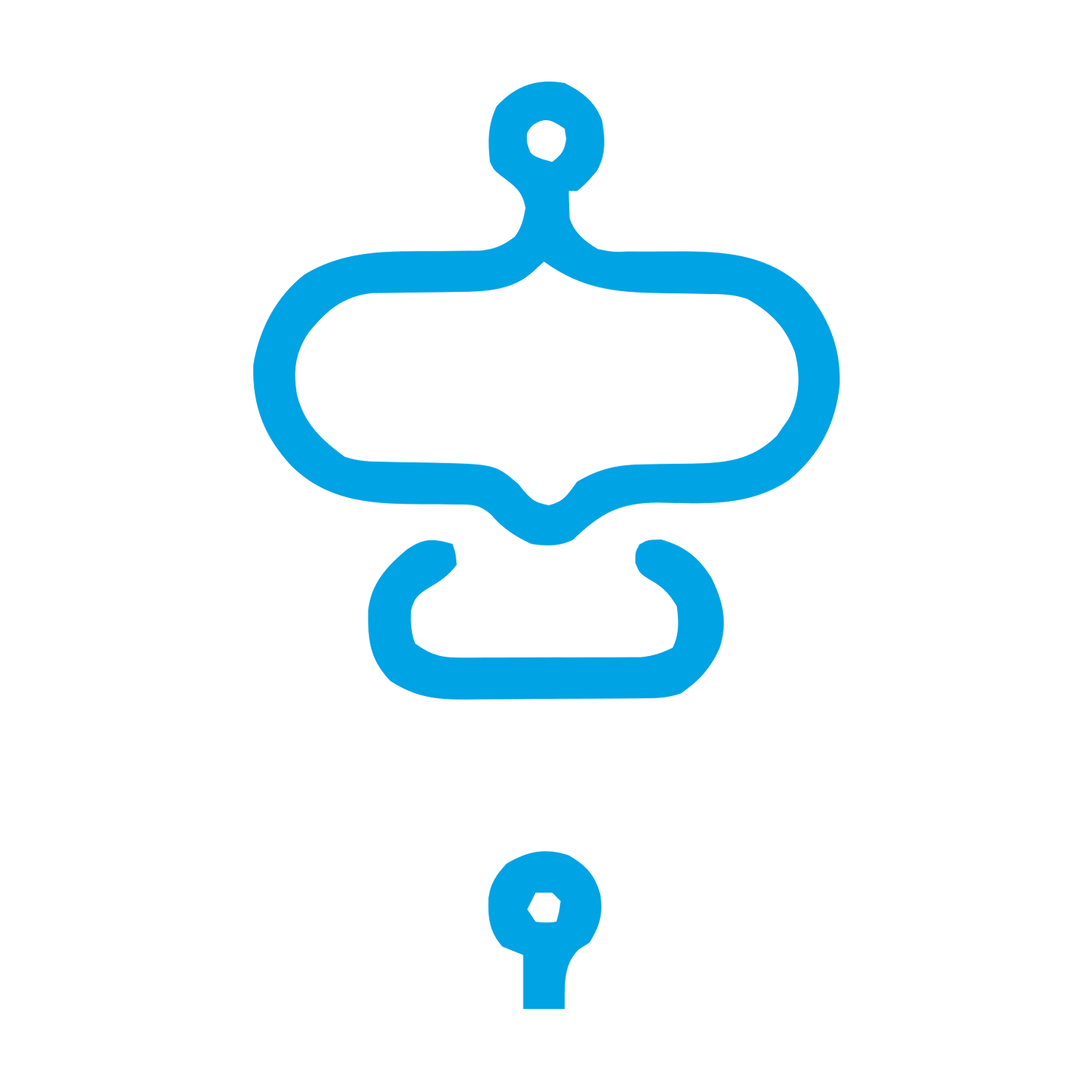 Monoline Robot Face Logo #00a3e4