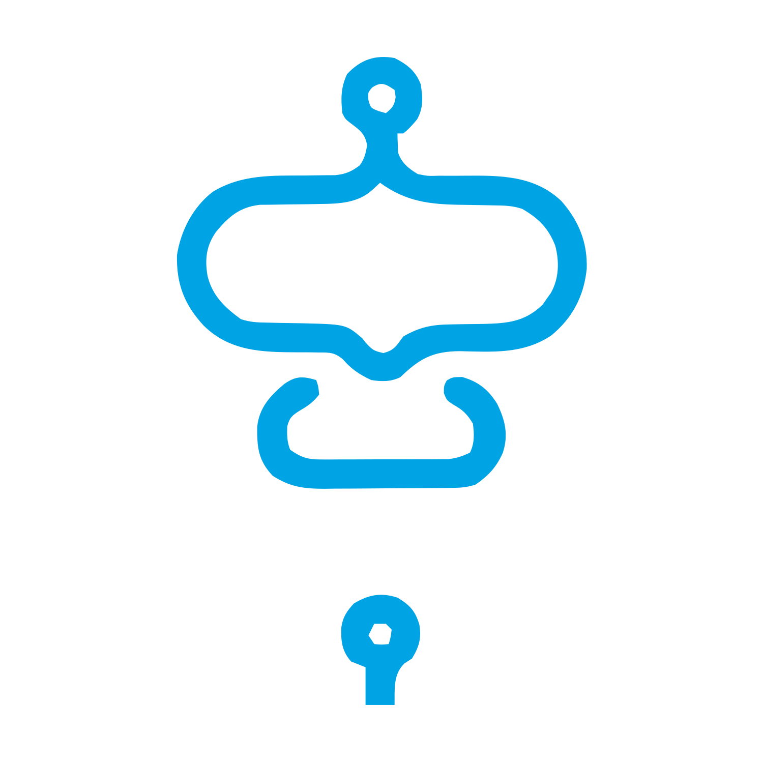 Monoline Robot Face Logo #00a3e4
