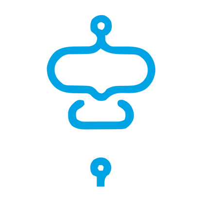 Monoline Robot Face Logo #00a3e4