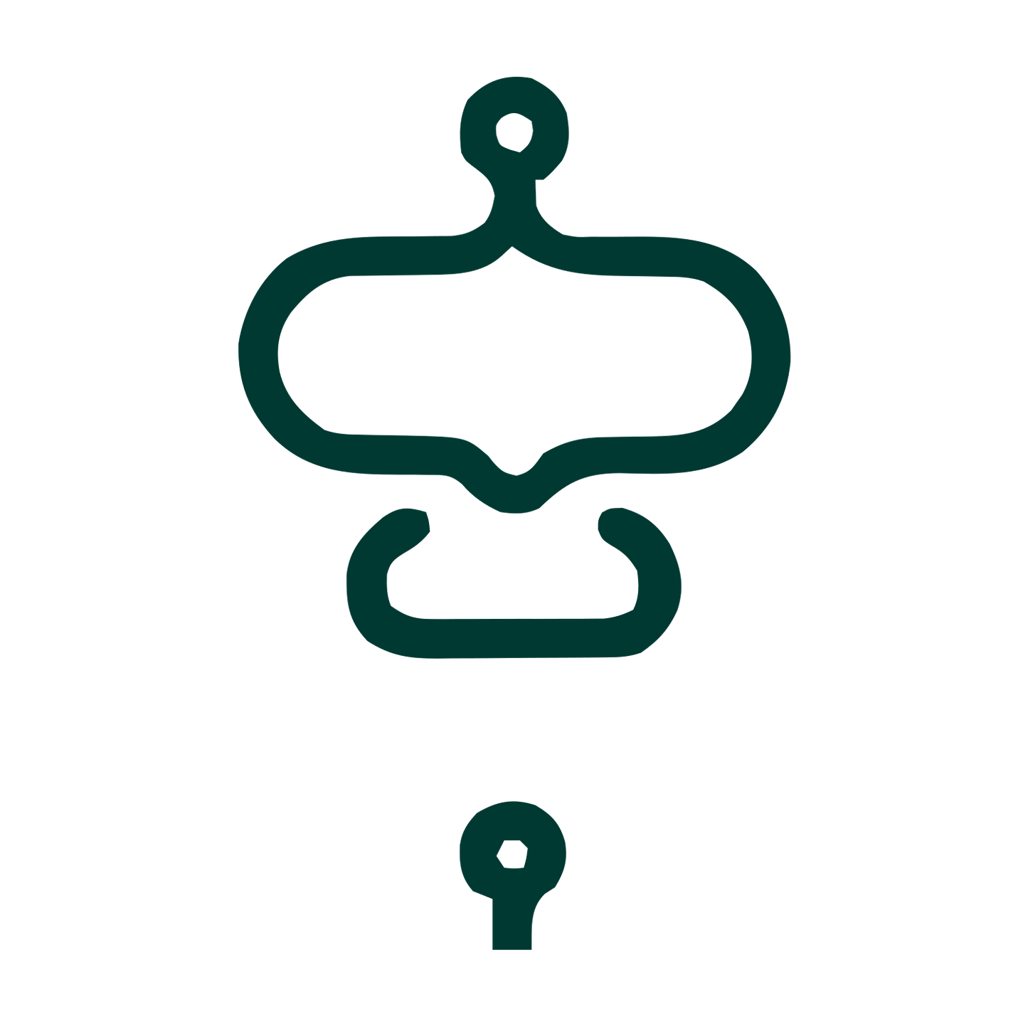 Monoline Robot Face Logo #003932