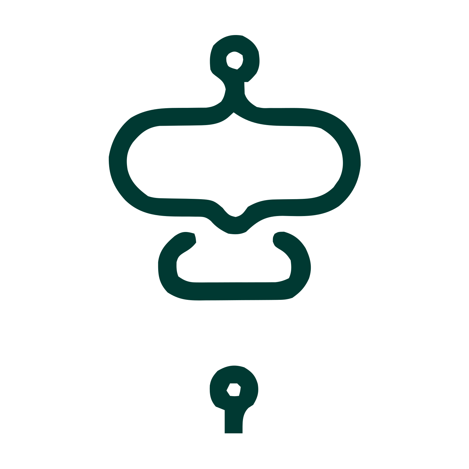 Monoline Robot Face Logo #003932