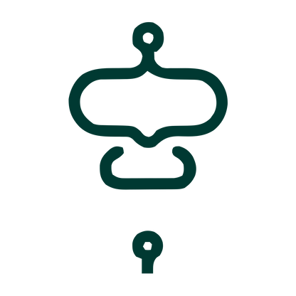 Monoline Robot Face Logo #003932
