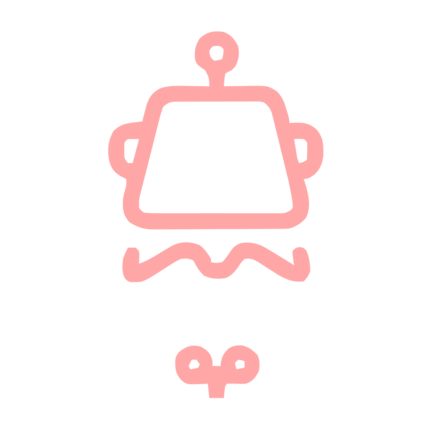 Monoline Robot Head Logo #ffa6a6