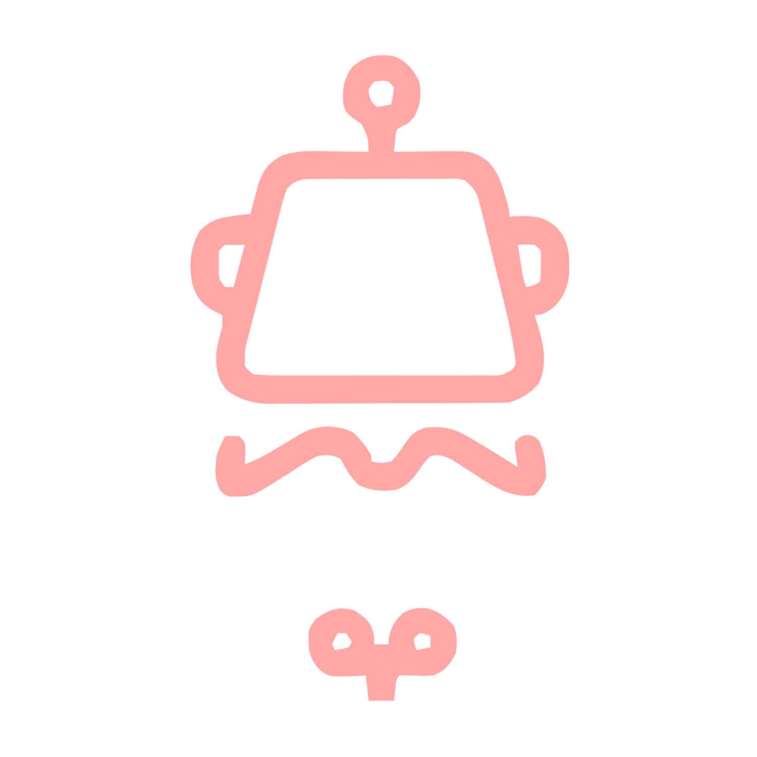 Monoline Robot Head Logo #ffa6a6