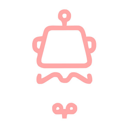 Monoline Robot Head Logo #ffa6a6