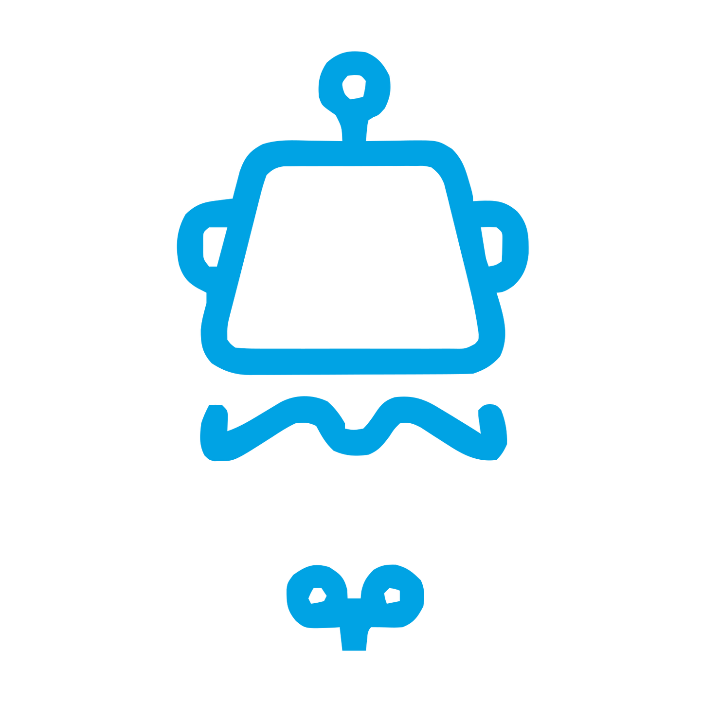 Monoline Robot Head Logo #00a3e4