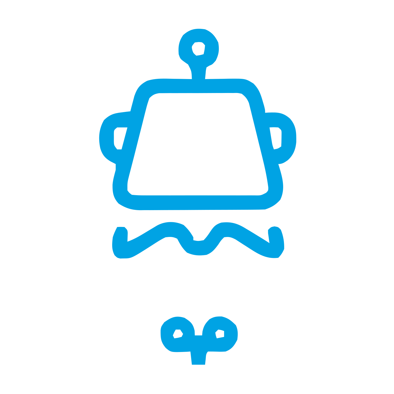 Monoline Robot Head Logo #00a3e4
