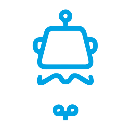 Monoline Robot Head Logo #00a3e4