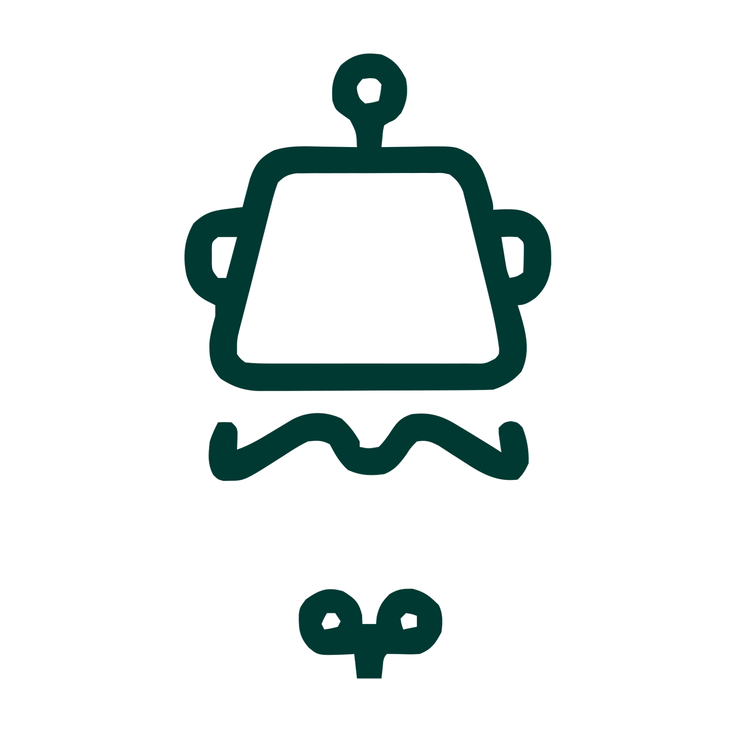 Monoline Robot Head Logo #003932