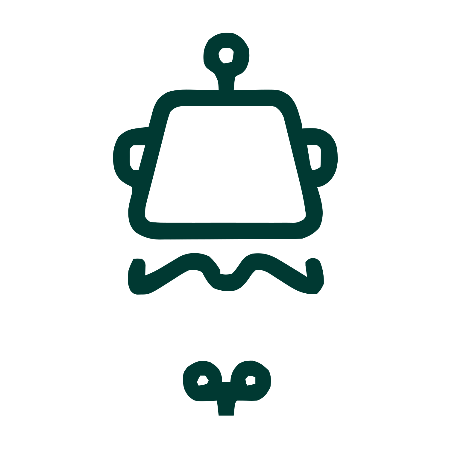Monoline Robot Head Logo #003932