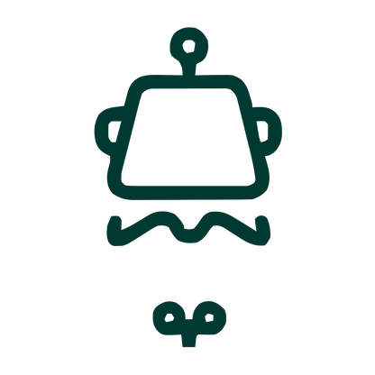 Monoline Robot Head Logo #003932