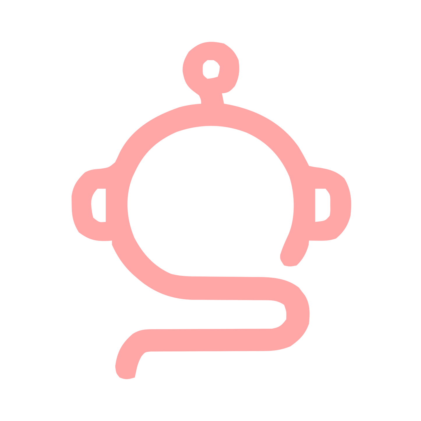 Monoline Robot Head Logo #ffa6a6