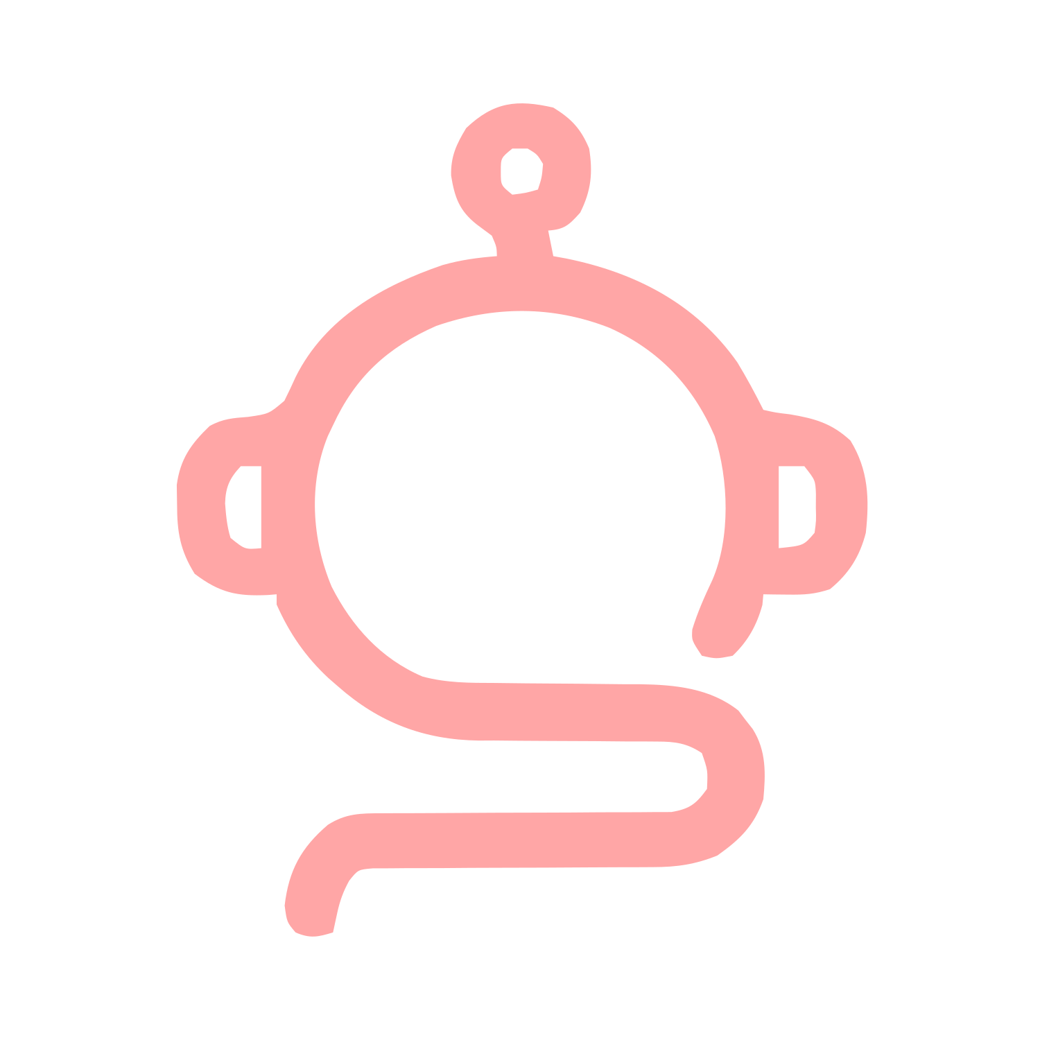 Monoline Robot Head Logo #ffa6a6