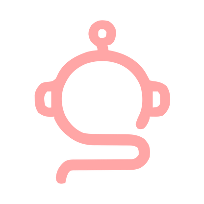Monoline Robot Head Logo #ffa6a6