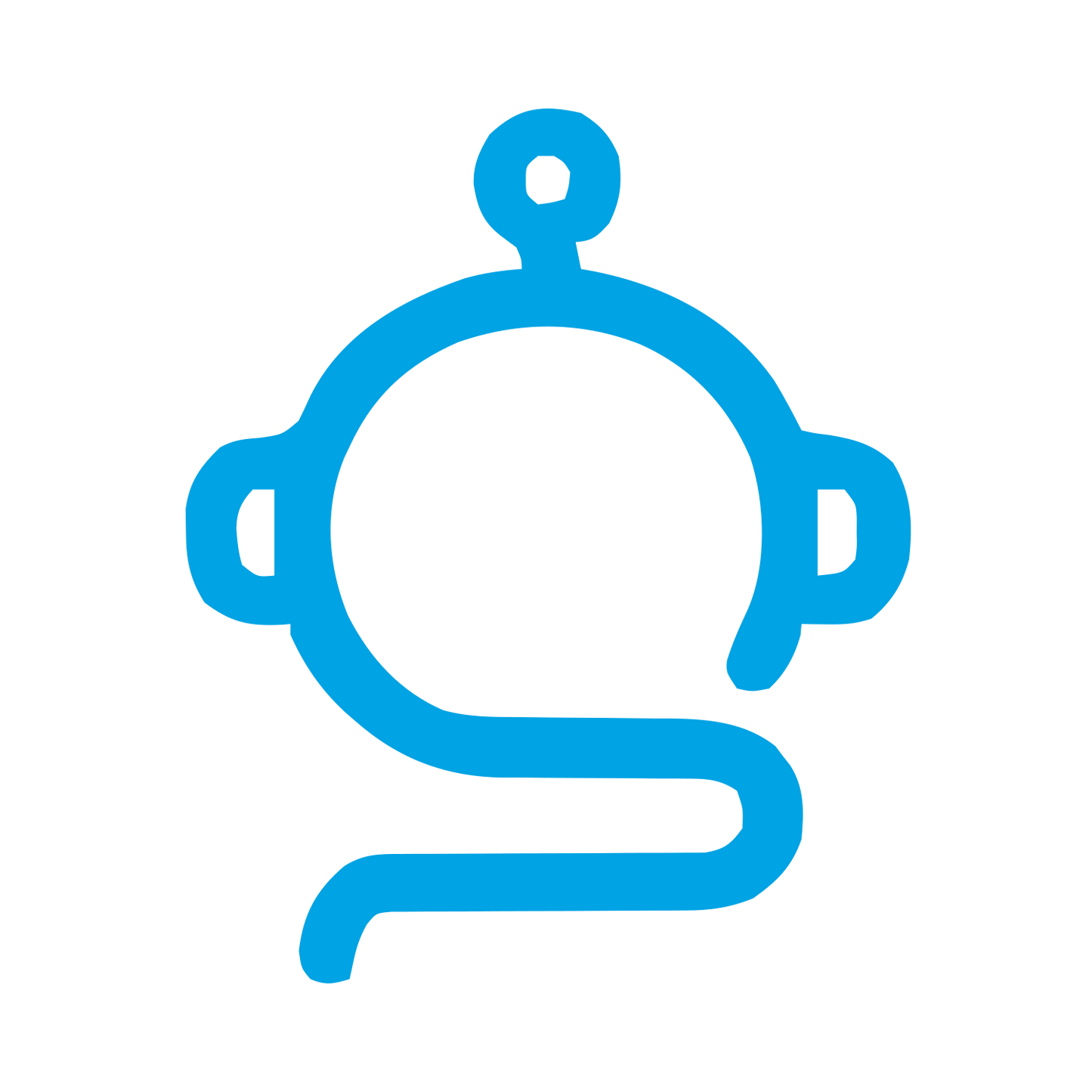 Monoline Robot Head Logo #00a3e4