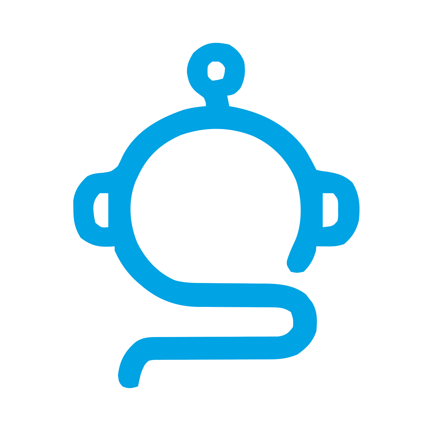 Monoline Robot Head Logo #00a3e4