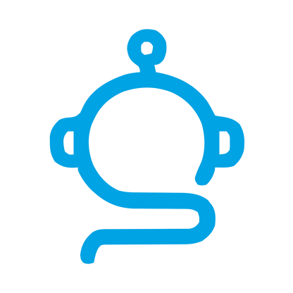 Monoline Robot Head Logo #00a3e4