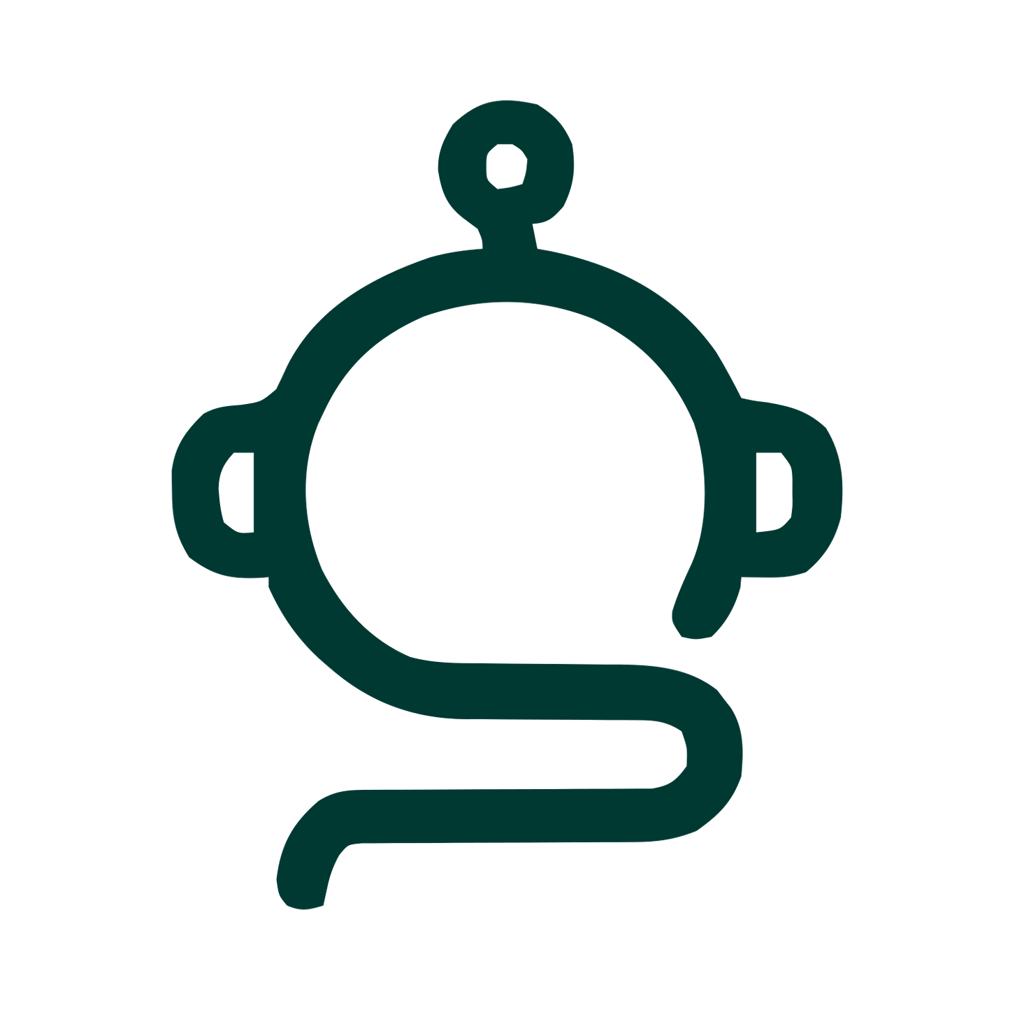 Monoline Robot Head Logo #003932