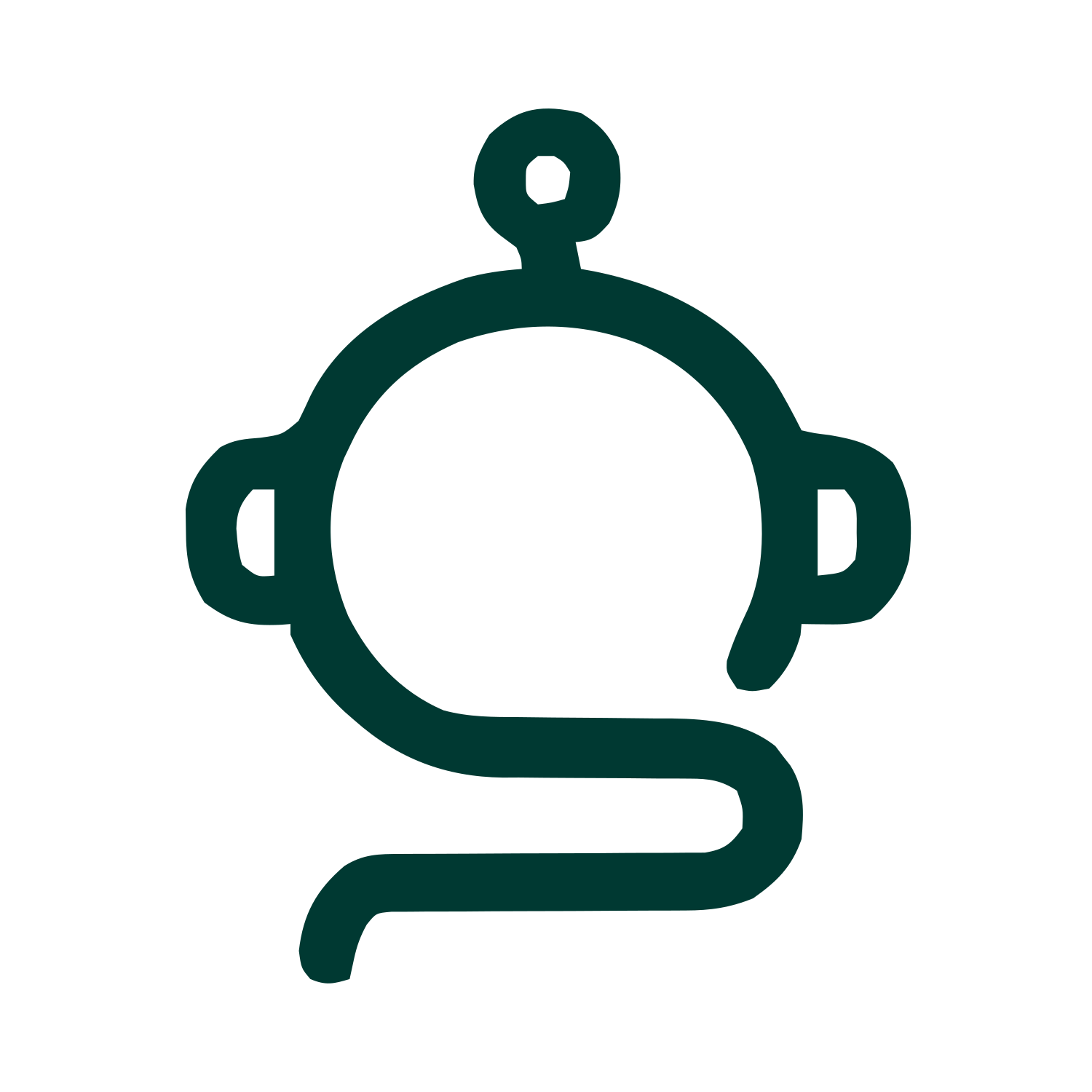 Monoline Robot Head Logo #003932