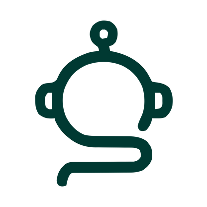 Monoline Robot Head Logo #003932