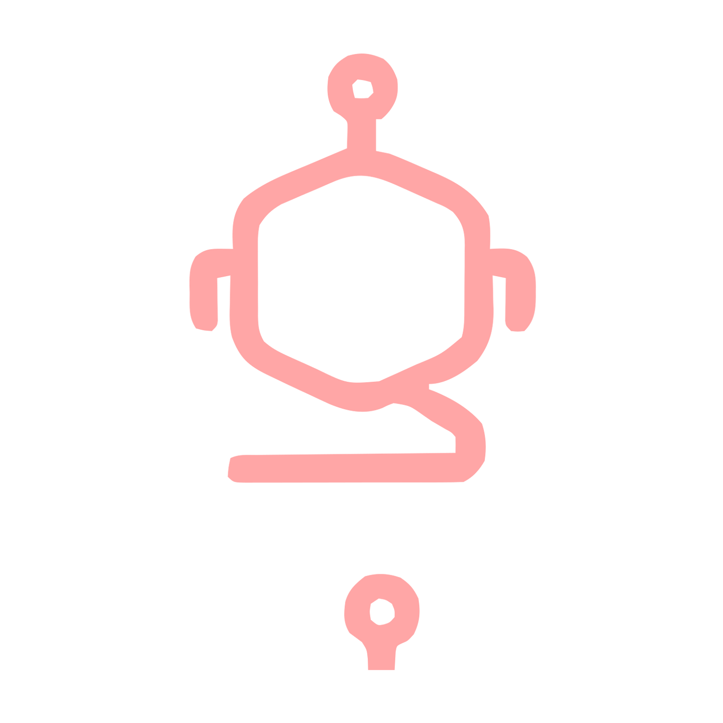 Monoline Robot Head Logo #ffa6a6