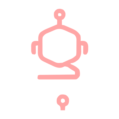 Monoline Robot Head Logo #ffa6a6