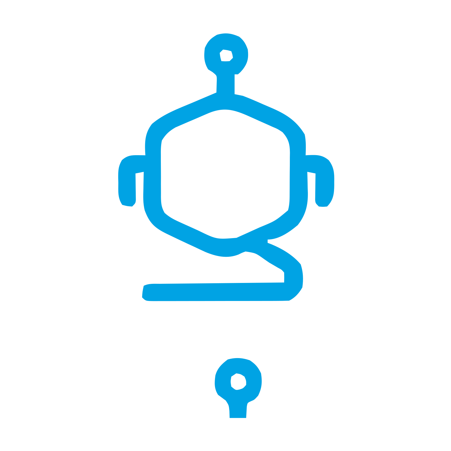 Monoline Robot Head Logo #00a3e4
