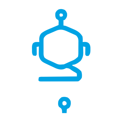 Monoline Robot Head Logo #00a3e4