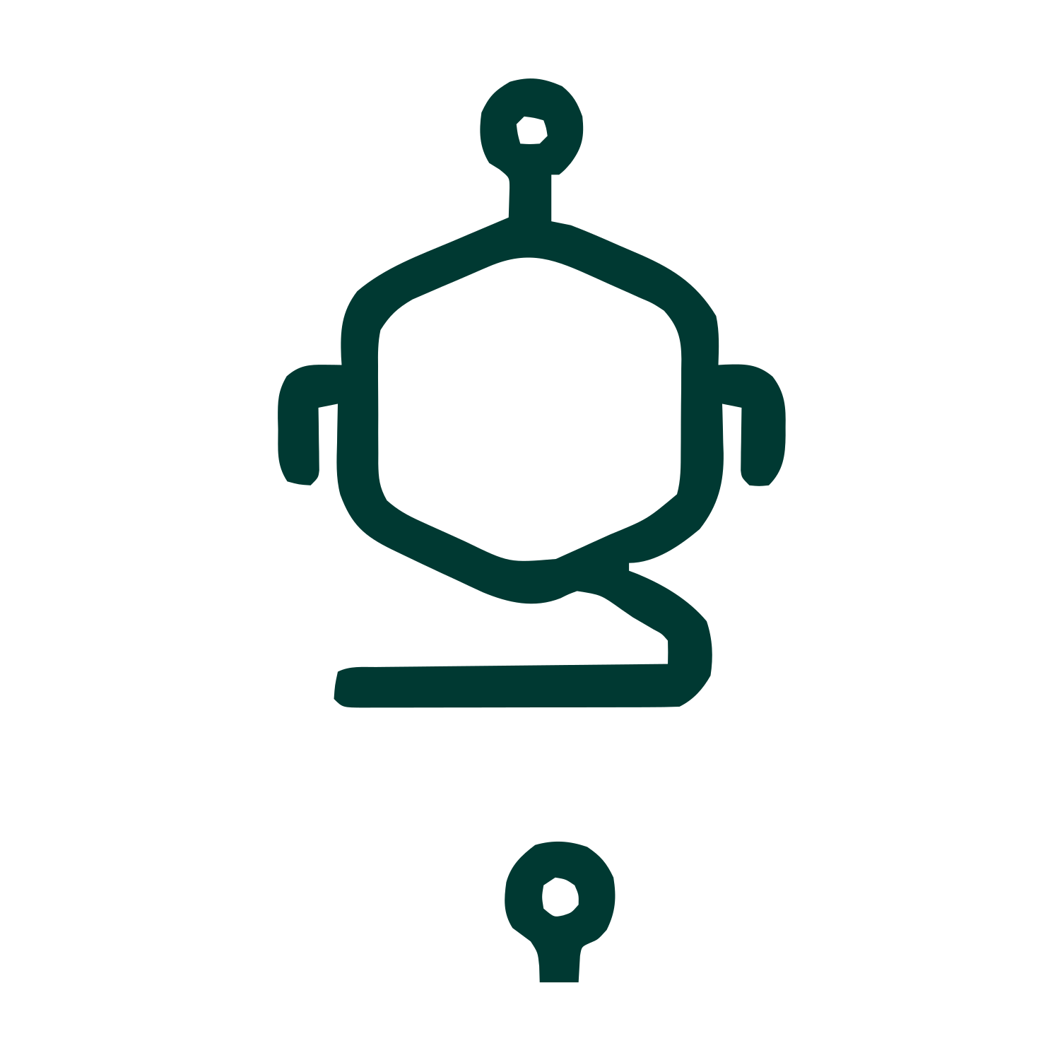Monoline Robot Head Logo #003932
