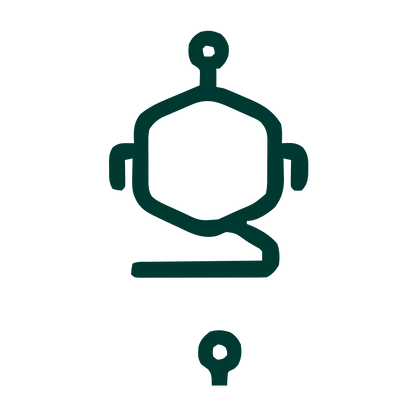 Monoline Robot Head Logo #003932