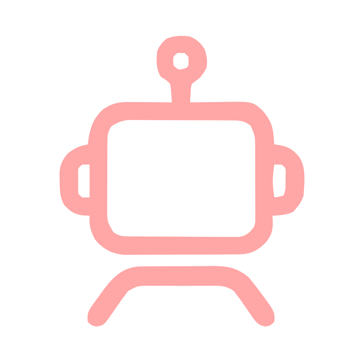 Monoline Robot Head Logo #ffa6a6