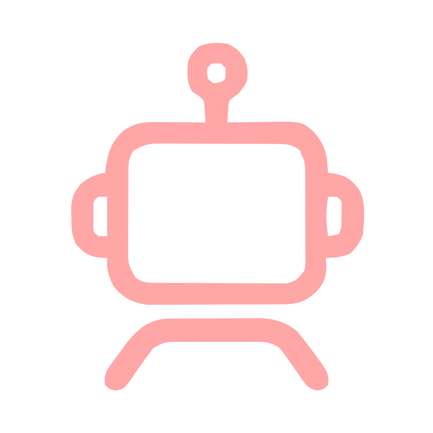 Monoline Robot Head Logo #ffa6a6