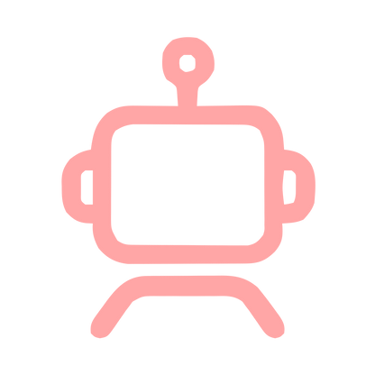 Monoline Robot Head Logo #ffa6a6
