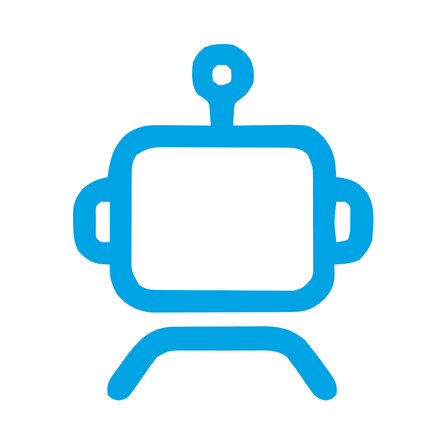 Monoline Robot Head Logo #00a3e4
