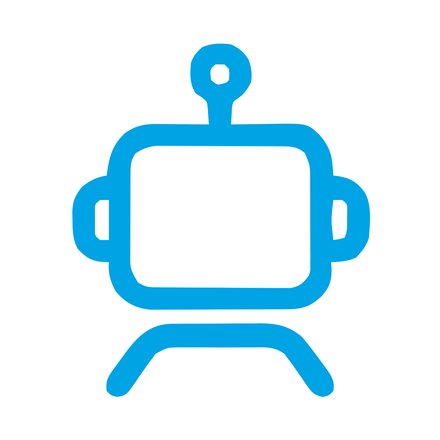 Monoline Robot Head Logo #00a3e4