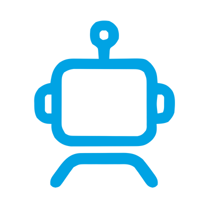 Monoline Robot Head Logo #00a3e4